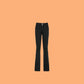 Black Low-waisted Flared Trousers