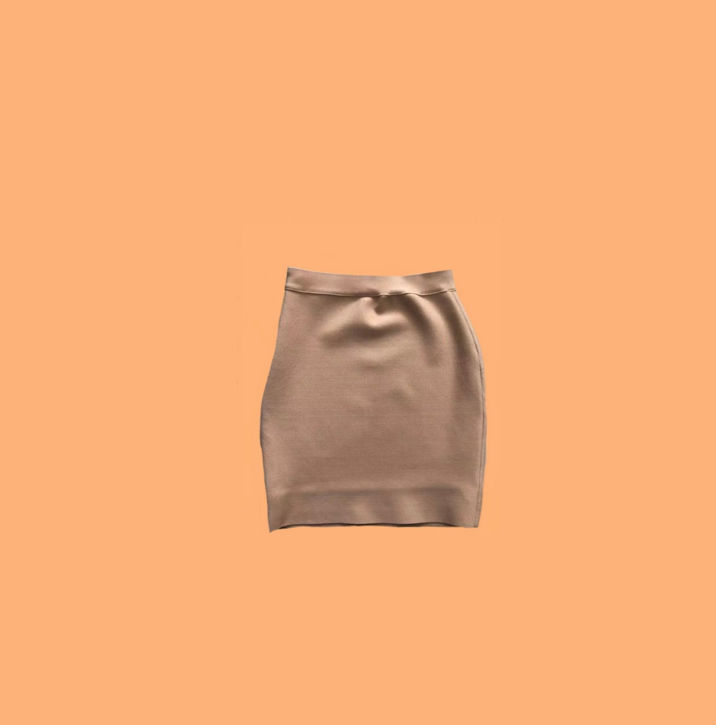 Nude Bodycon Mini Skirt