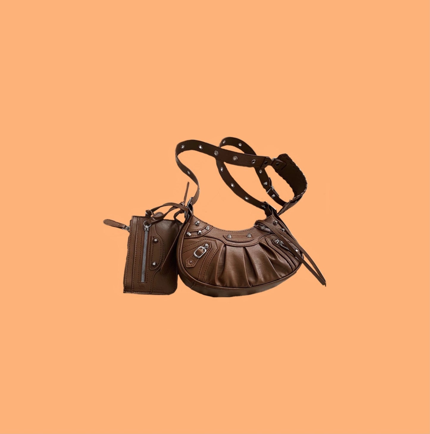 Faux Leather Brown Bag