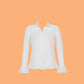 White Sheer Ruffled Shirt