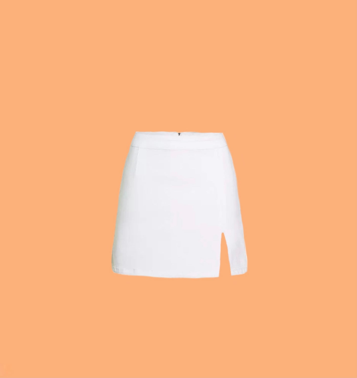White Slit Mini Skirt